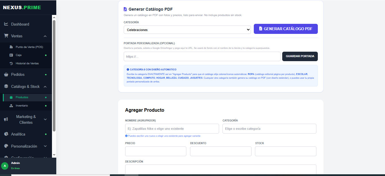 Generador de catálogos PDF